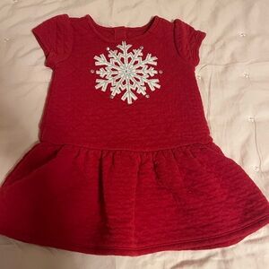Red Snowflake Kids Dress